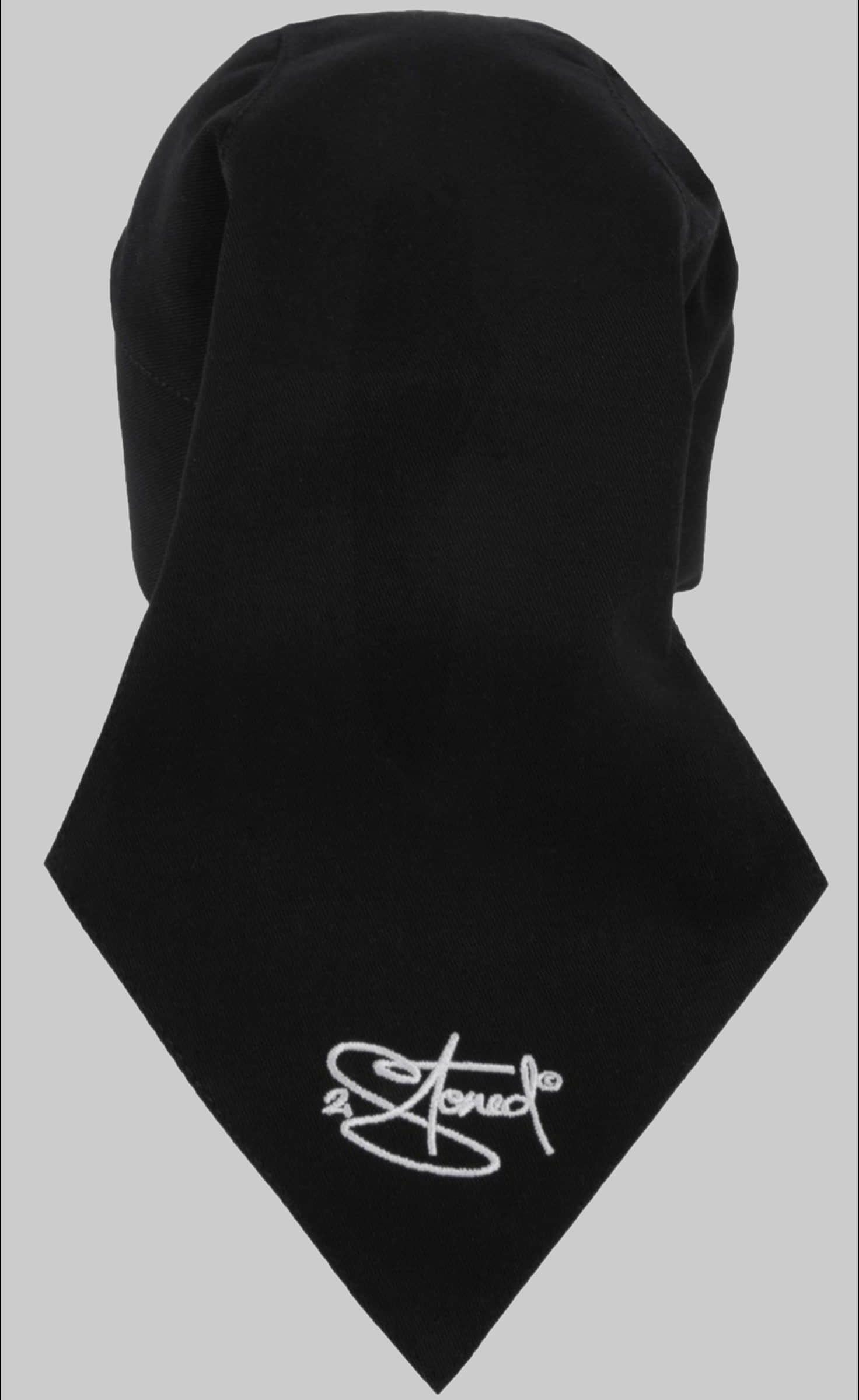 2Stoned Bandana Kopftuch Biker Cap Classic mit Stick Crown für Damen und Herren, Einheitsgröße Schwarz Mädchenmode 2Stoned