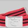 2Stoned Classic Logo Fabric Belt - Uni Canvas Belt with Chrome Buckle - 120cm Rot-Schwarz Mädchenmode 2Stoned