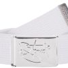 Jungenmode 2Stoned 2Stoned Classic Logo Fabric Belt - Uni Chrome Buckle - Adjustable 120cm Weiß