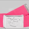 Jungenmode 2Stoned 2Stoned Classic Logo Fabric Belt - Uni Chrome Buckle - Adjustable 120cm Neonpink