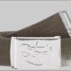 2Stoned Classic Logo Fabric Belt - Uni Chrome Buckle - Adjustable 120cm Oliv Jungenmode 2Stoned