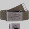Jungenmode 2Stoned 2Stoned Fabric Belt - Uni, Matte Buckle, Bottle Opener, 3cm Width, Adjustable Length Oliv