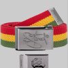 2Stoned Jungenmode 2Stoned Fabric Belt - Uni, Matte Buckle, Bottle Opener, 3cm Width, Adjustable Length Rot-Gelb-G