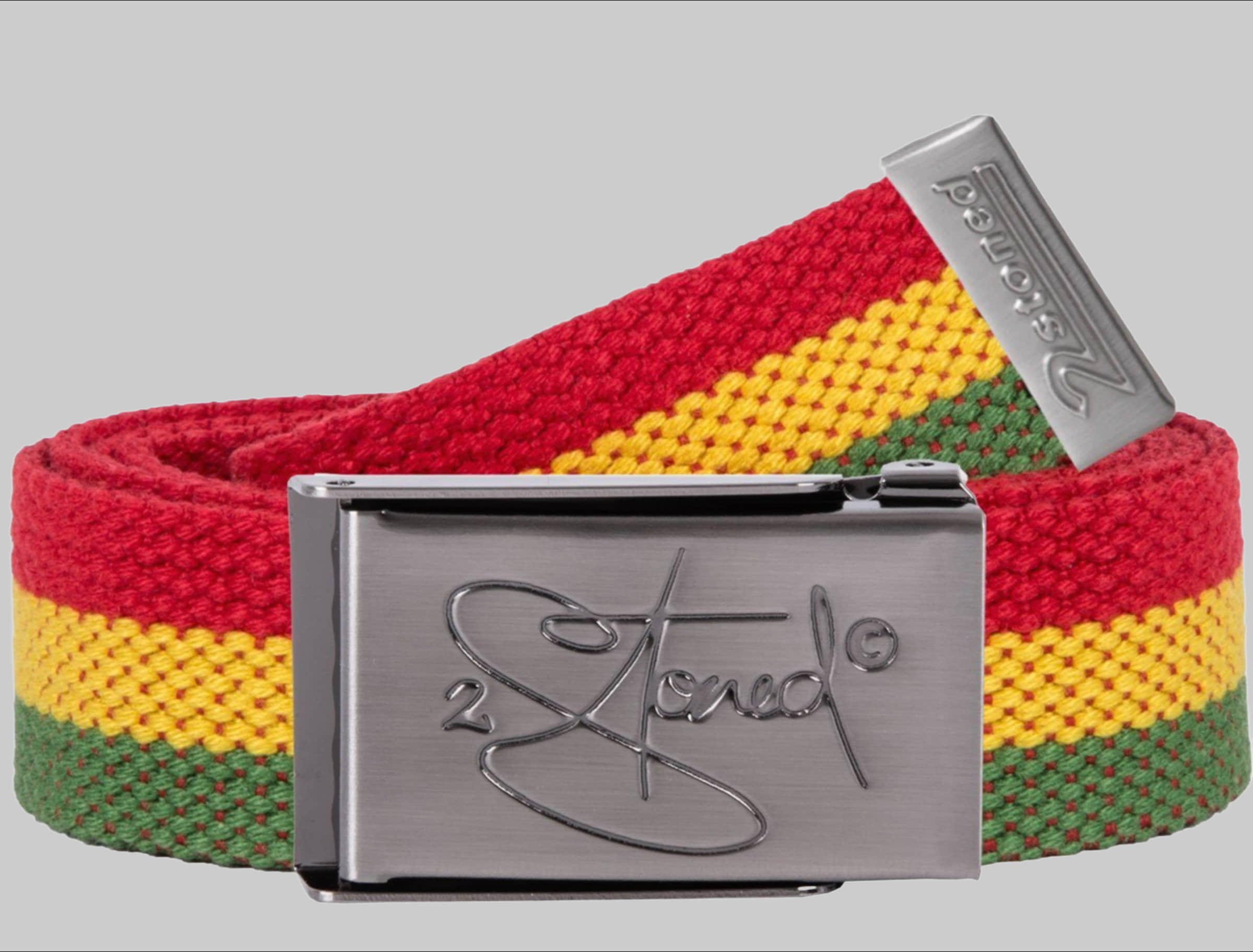 2Stoned Jungenmode 2Stoned Fabric Belt - Uni, Matte Buckle, Bottle Opener, 3cm Width, Adjustable Length Rot-Gelb-G
