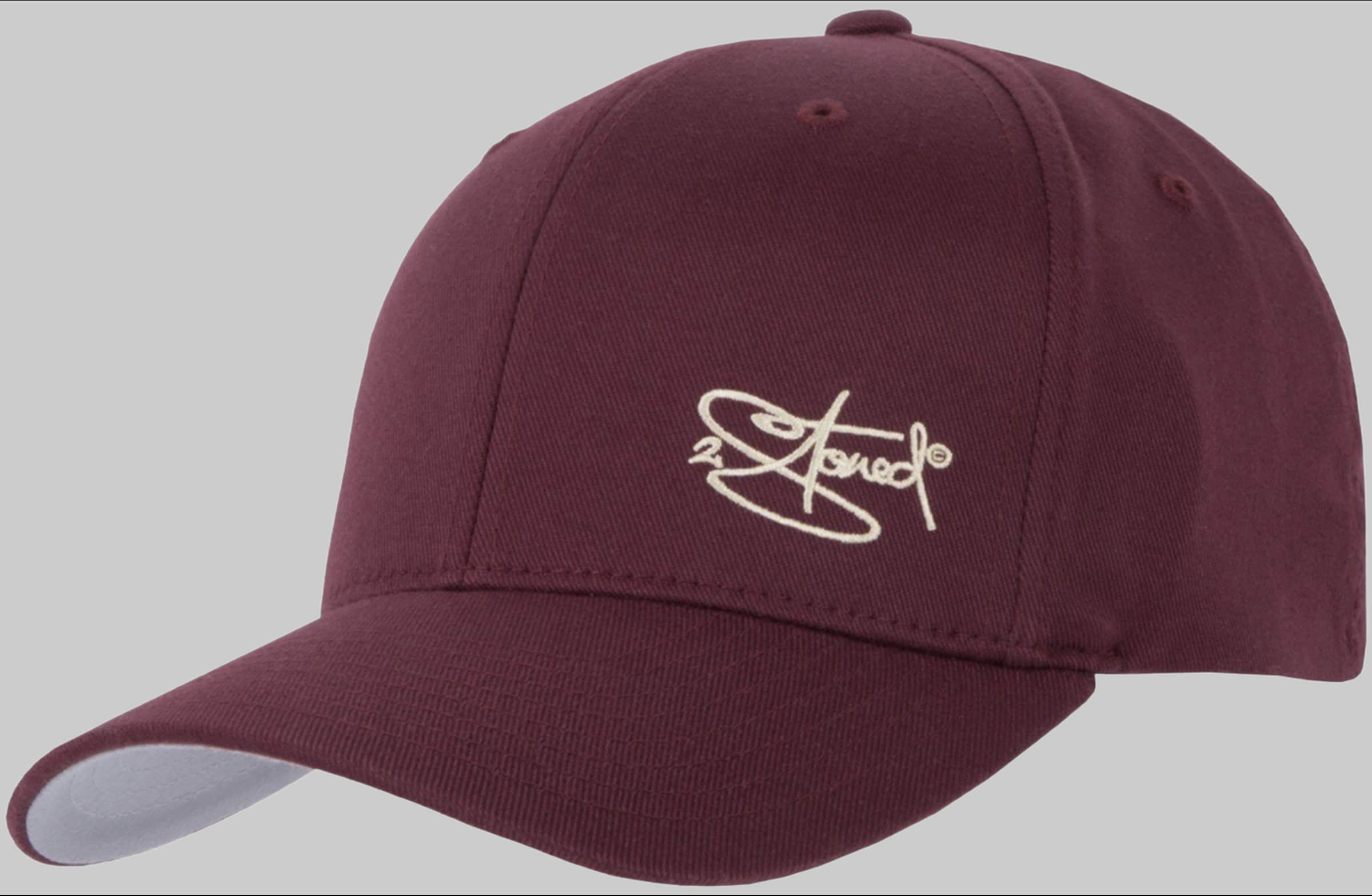 2Stoned Jungenmode 2Stoned Flexfit Cap - Classic Logo Embroidered Baseball Cap for Women, Men & Kids Bordeaux