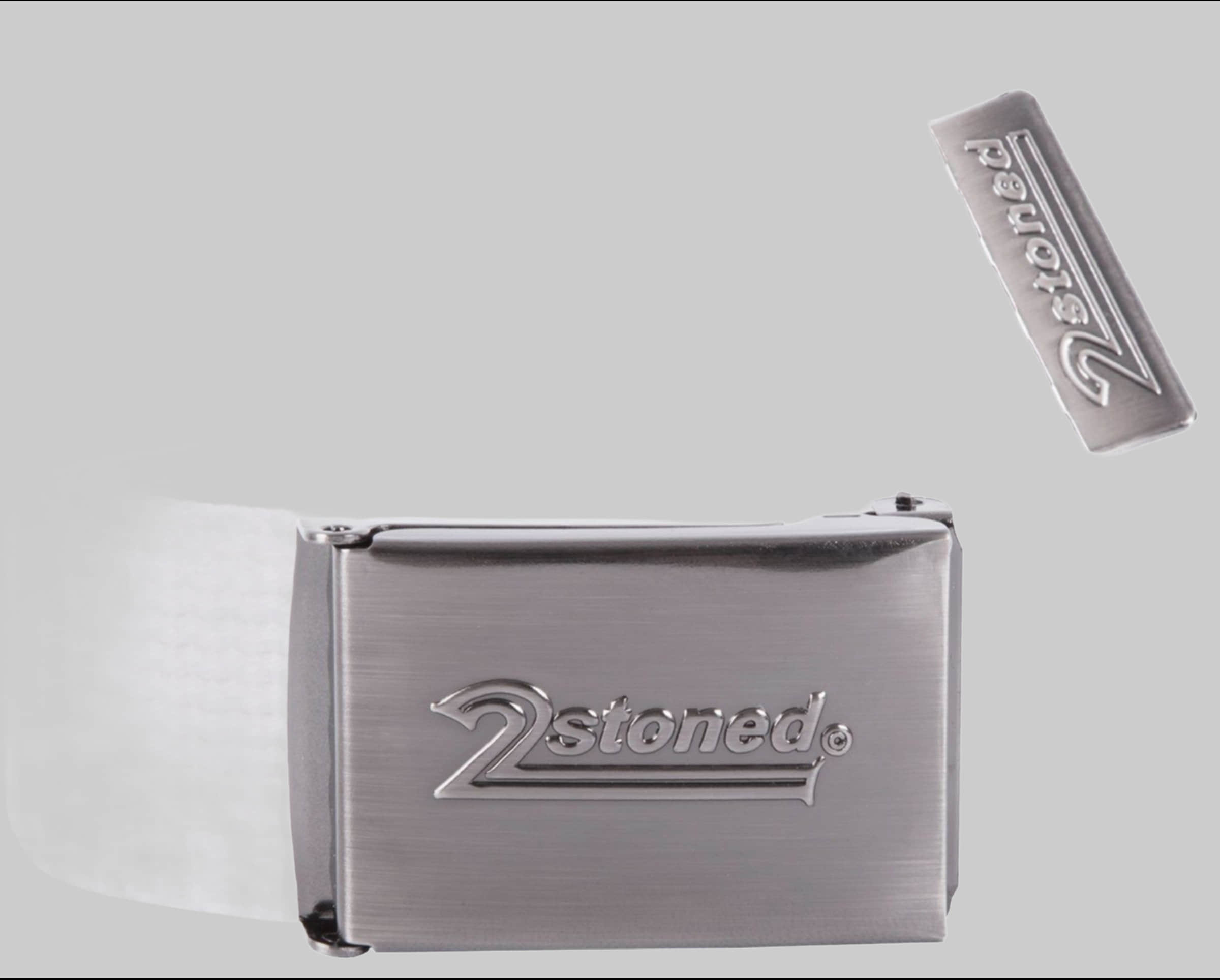 Jungenmode 2Stoned 2Stoned Uni Textile Belt with Matte SPEED Buckle - Adjustable & Customizable Weiß