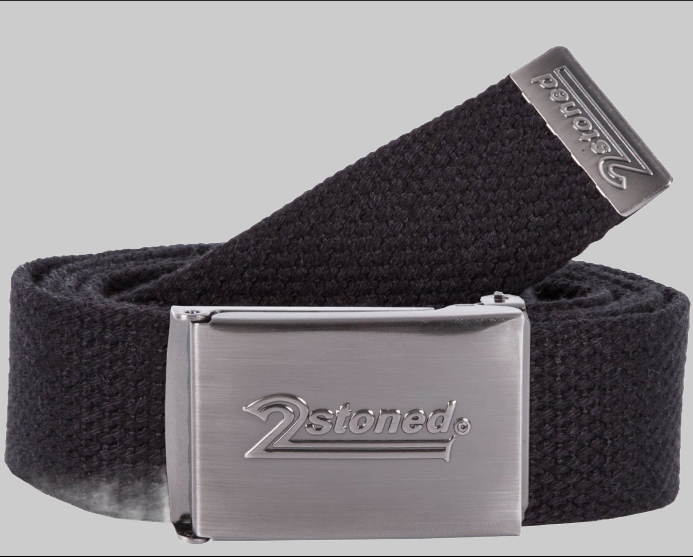 2Stoned Uni Textile Belt with Matte SPEED Buckle - Adjustable & Customizable Schwarz 2Stoned Jungenmode