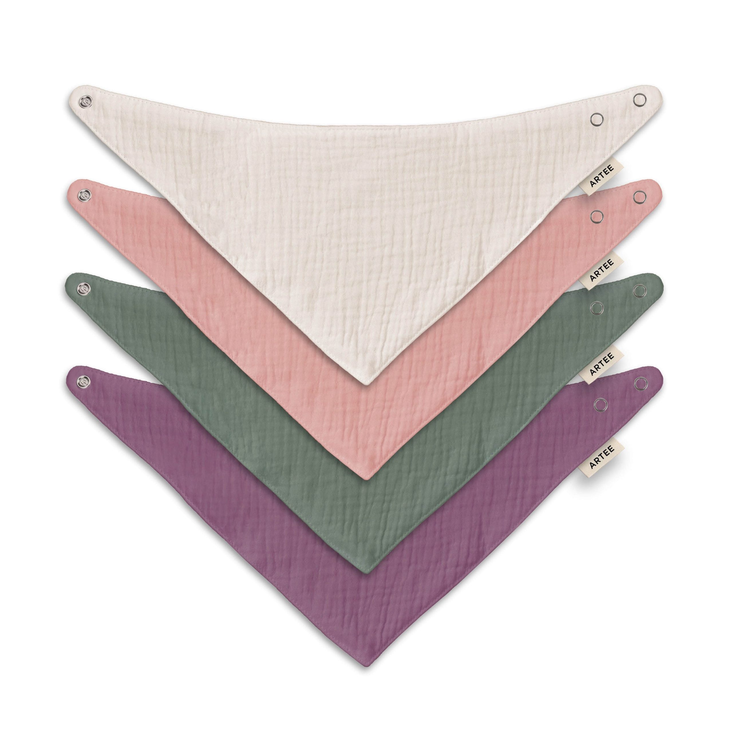 Artee Babymode Artee Little Dutch Muslin Bib Set | Soft Organic Cotton Baby Bibs 0-18 Months Lilies Grö