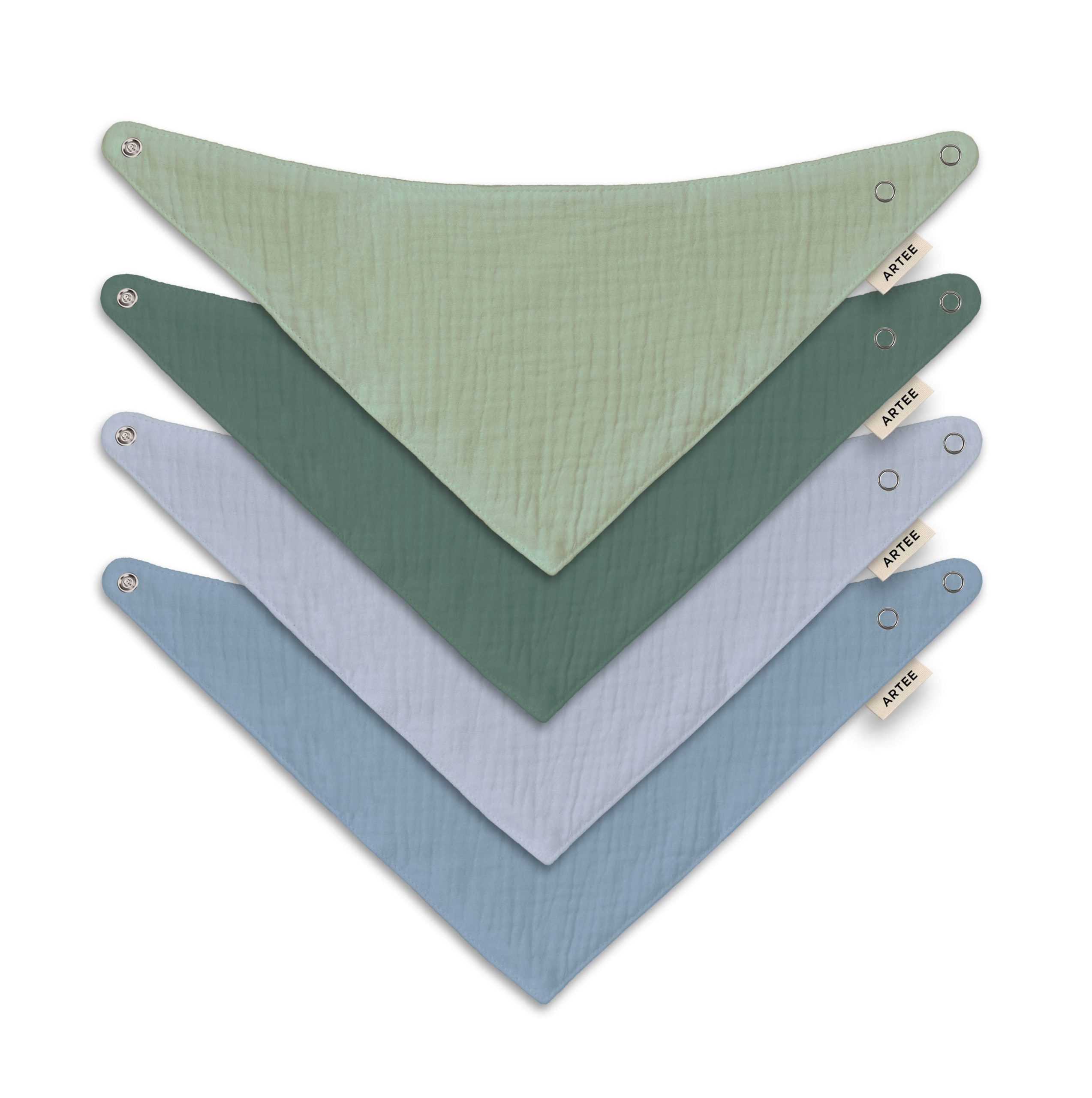 Babymode Artee Artee Little Dutch Muslin Bib Set | Soft Organic Cotton Baby Bibs 0-18 Months Sea Größe