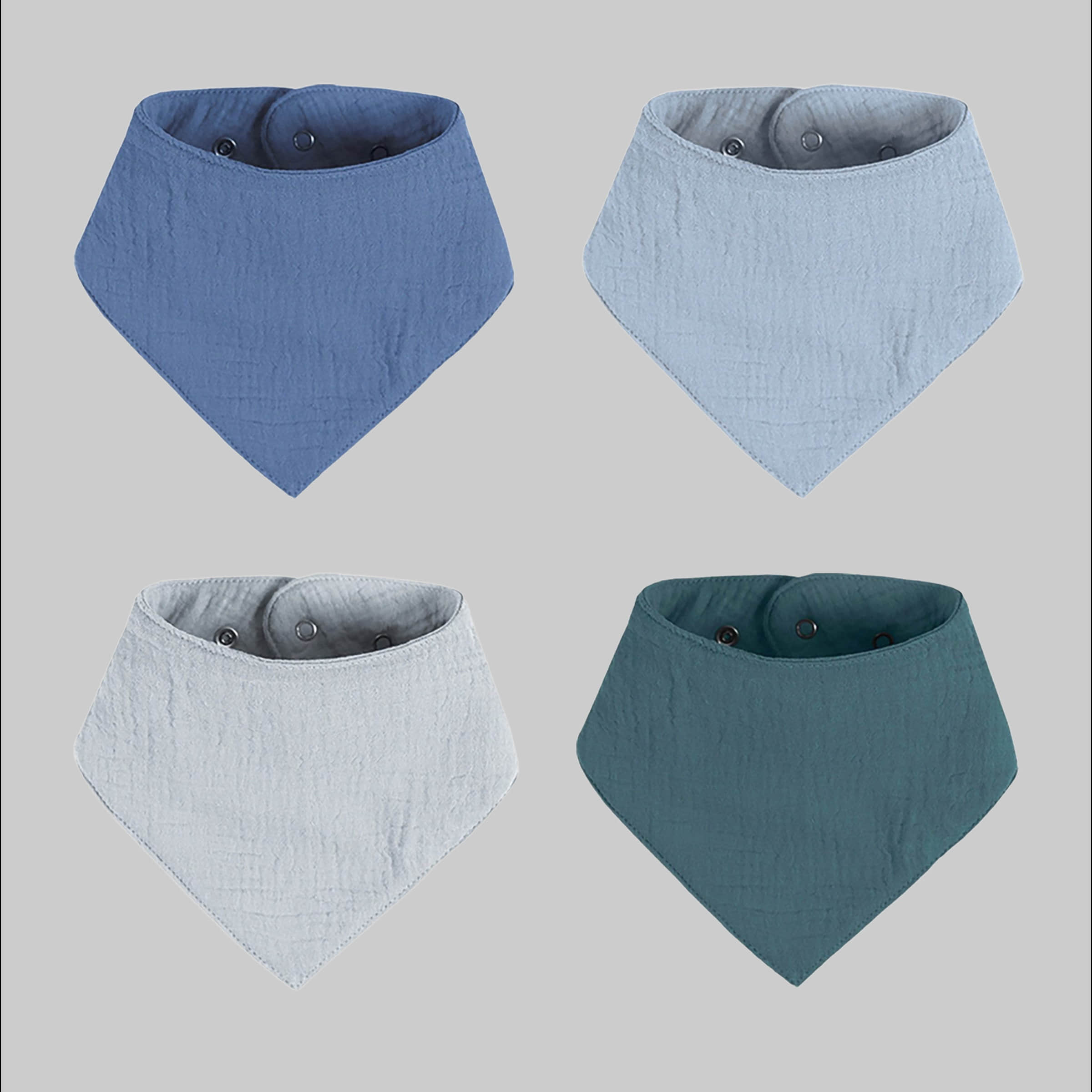 Babymode Artee Artee Little Dutch Muslin Bib Set | Soft Organic Cotton Baby Bibs 0-18 Months Lake Größe