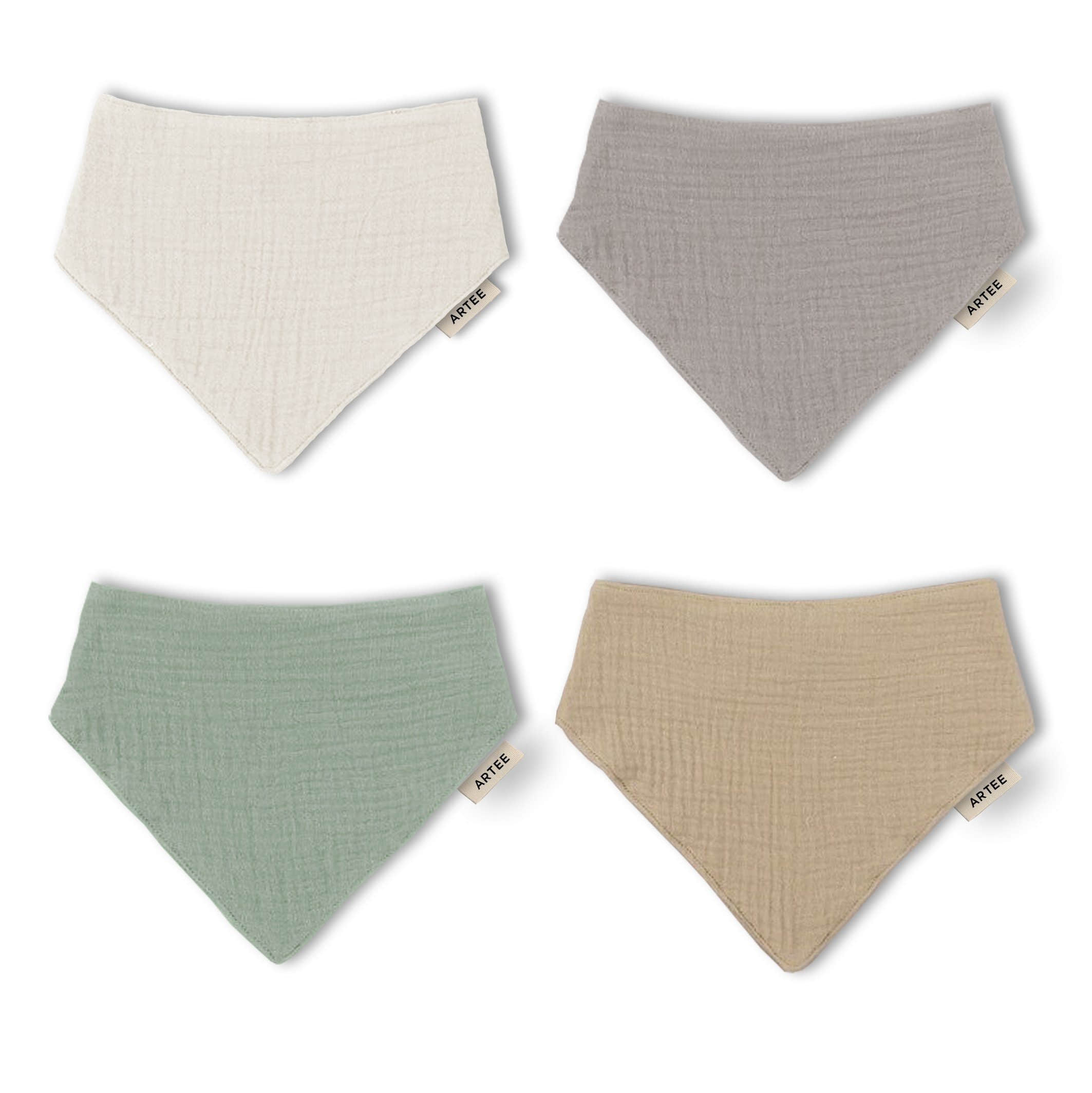 Artee Little Dutch Muslin Bib Set | Soft Organic Cotton Baby Bibs 0-18 Months Natur 2 Gr Artee Babymode