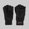 Barts Mädchenmode Barts Haakon Lambswool Gloves: Convertible Mittens & Fingerless Design Black