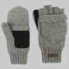 Mädchenmode Barts Barts Haakon Lambswool Gloves: Convertible Mittens & Fingerless Design grau