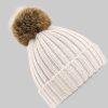 Mädchenmode Beechfieldu00AE Beechfield Pom Pom Beanie: Warm Knit Hats for Kids & Adults hellbeige