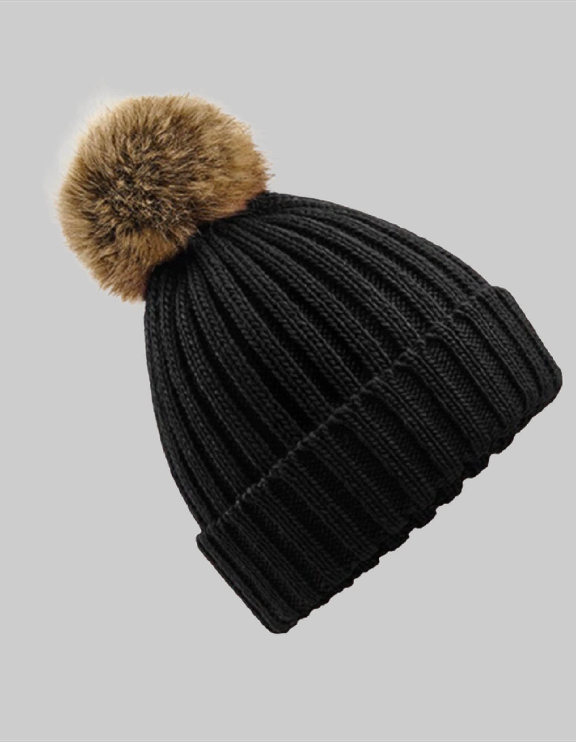 Mädchenmode Beechfieldu00AE Beechfield Pom Pom Beanie: Warm Knit Hats for Kids & Adults schwarz