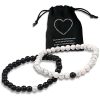 myToys Binego Binego Perlenarmband Set Perlenarmbänder Stein Herren Damen Partnerarmbänder Paar Geschenk (2er Set, 2-tlg., inklusive Geschenkbeutel)