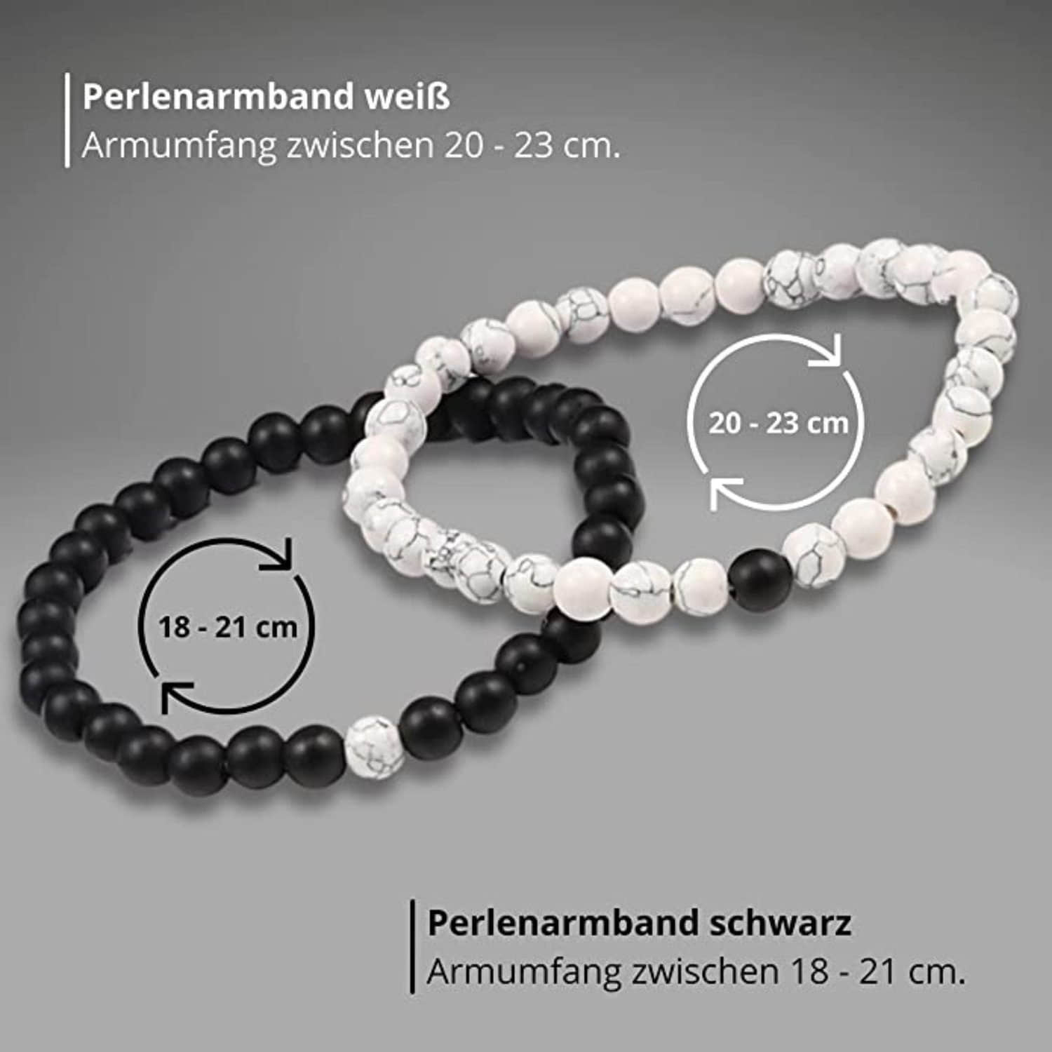 myToys Binego Binego Perlenarmband Set Perlenarmbänder Stein Herren Damen Partnerarmbänder Paar Geschenk (2er Set, 2-tlg., inklusive Geschenkbeutel)