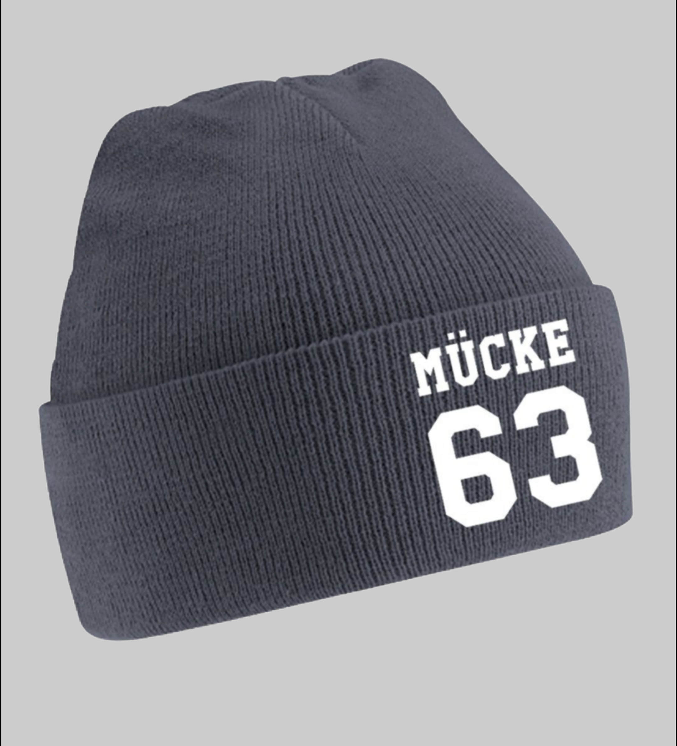 Blondie \u0026 Brownie Mädchenmode Blonie & Brownie Uni Beanie - Bulldozer Bud Spencer Grau