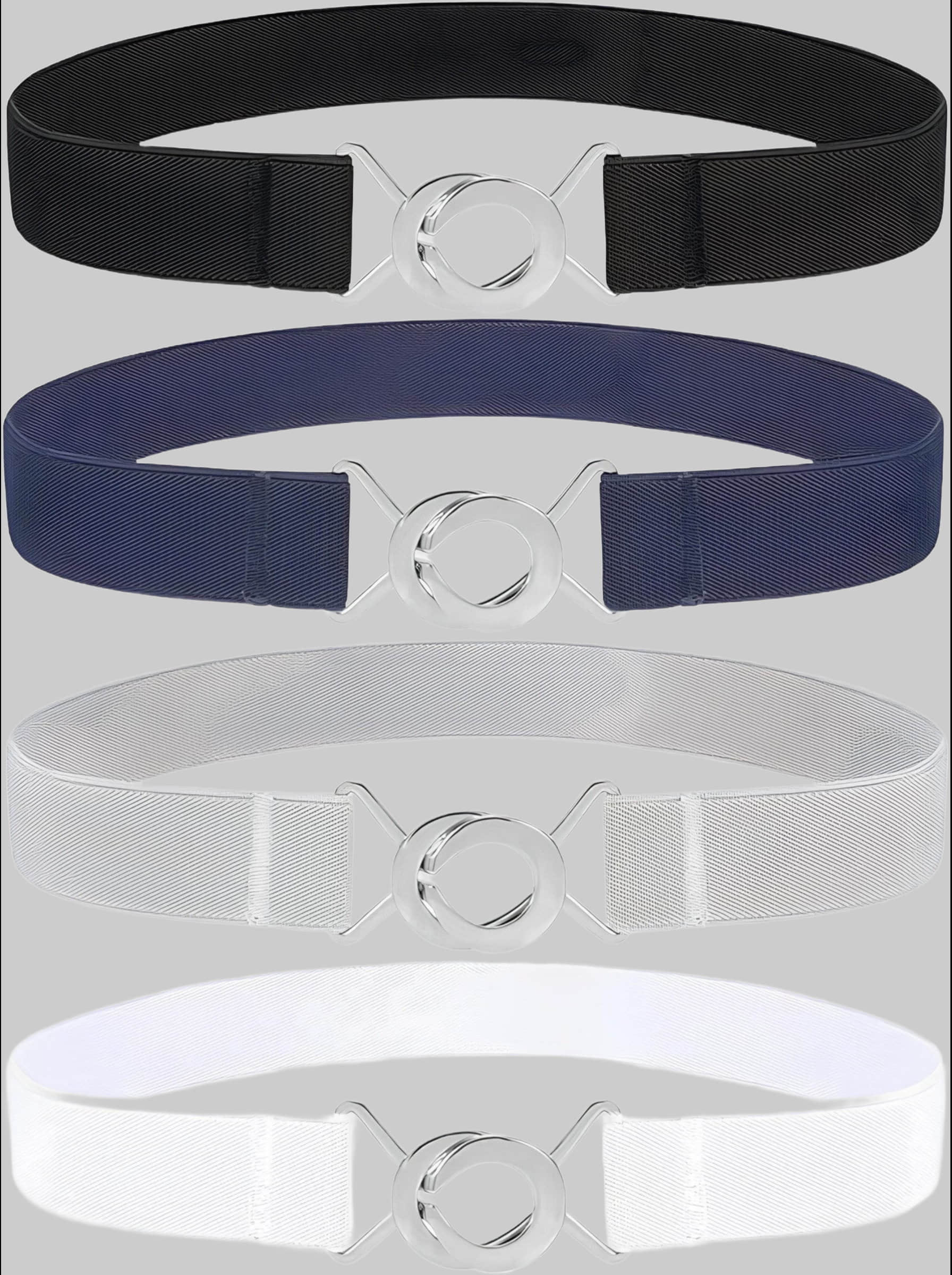 COOL-i u00AE Jungenmode COOL-i 4-Pack Invisible Elastic Stretch Belts - Buckle-Free Comfort