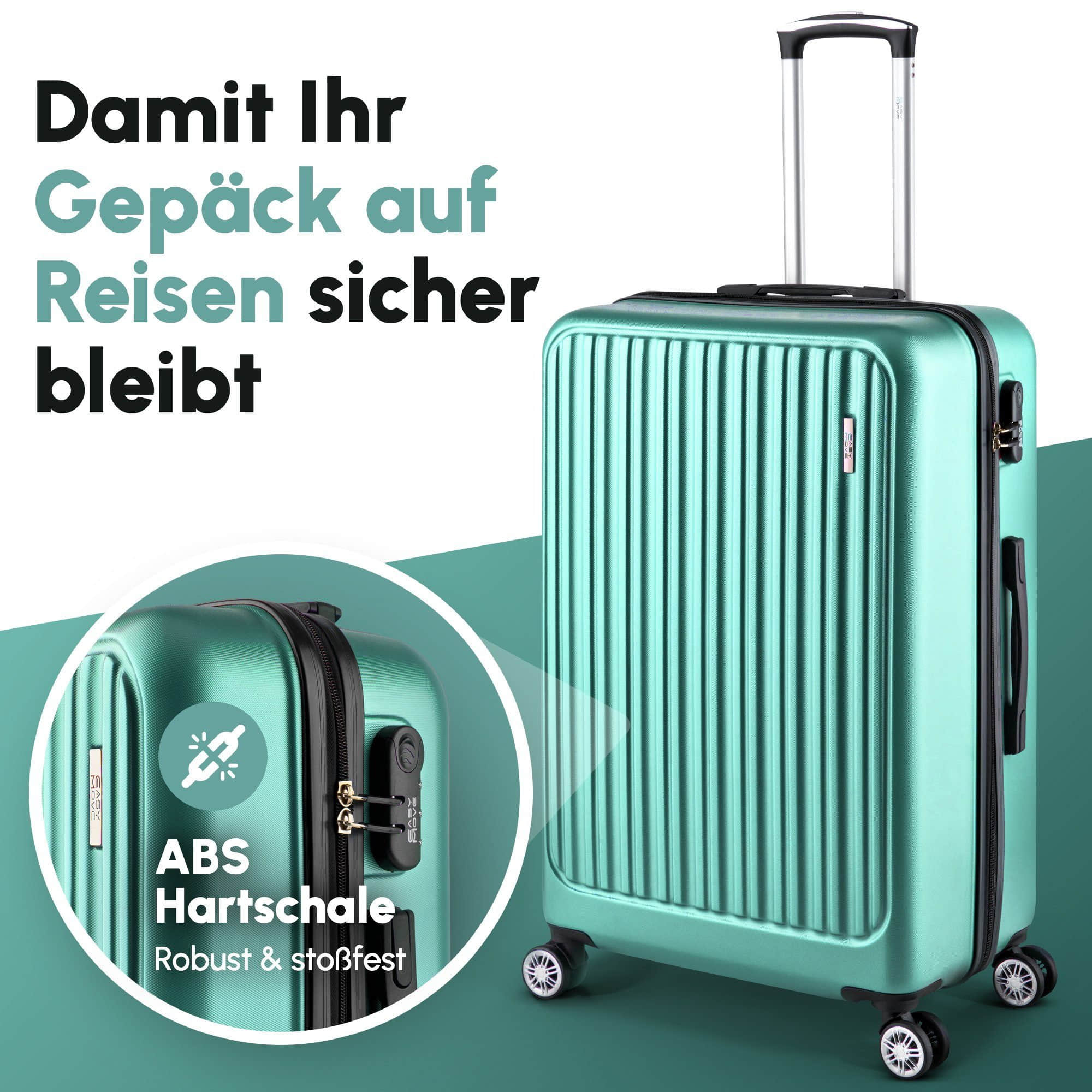 Koffer & Reisegepäck Easy Move Easy Move ACE 026 Hartschalen-Trolley - Robuster Reisekoffer aus ABS Silver Green