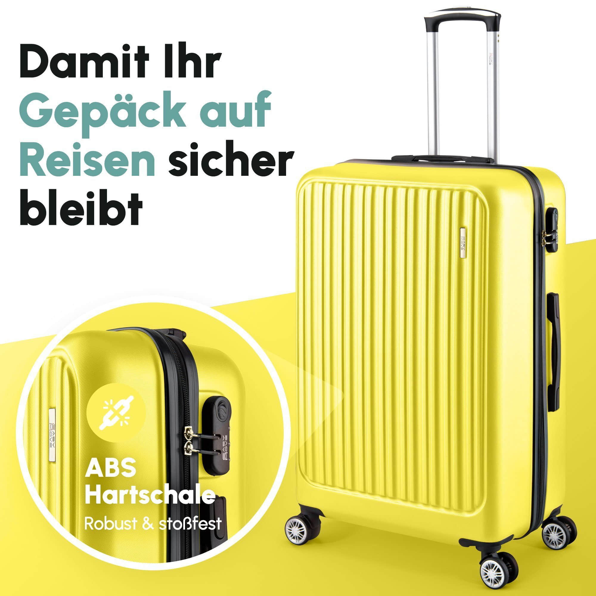 Easy Move ACE 026 Hartschalen-Trolley - Robuster Reisekoffer aus ABS Yellow Koffer & Reisegepäck Easy Move