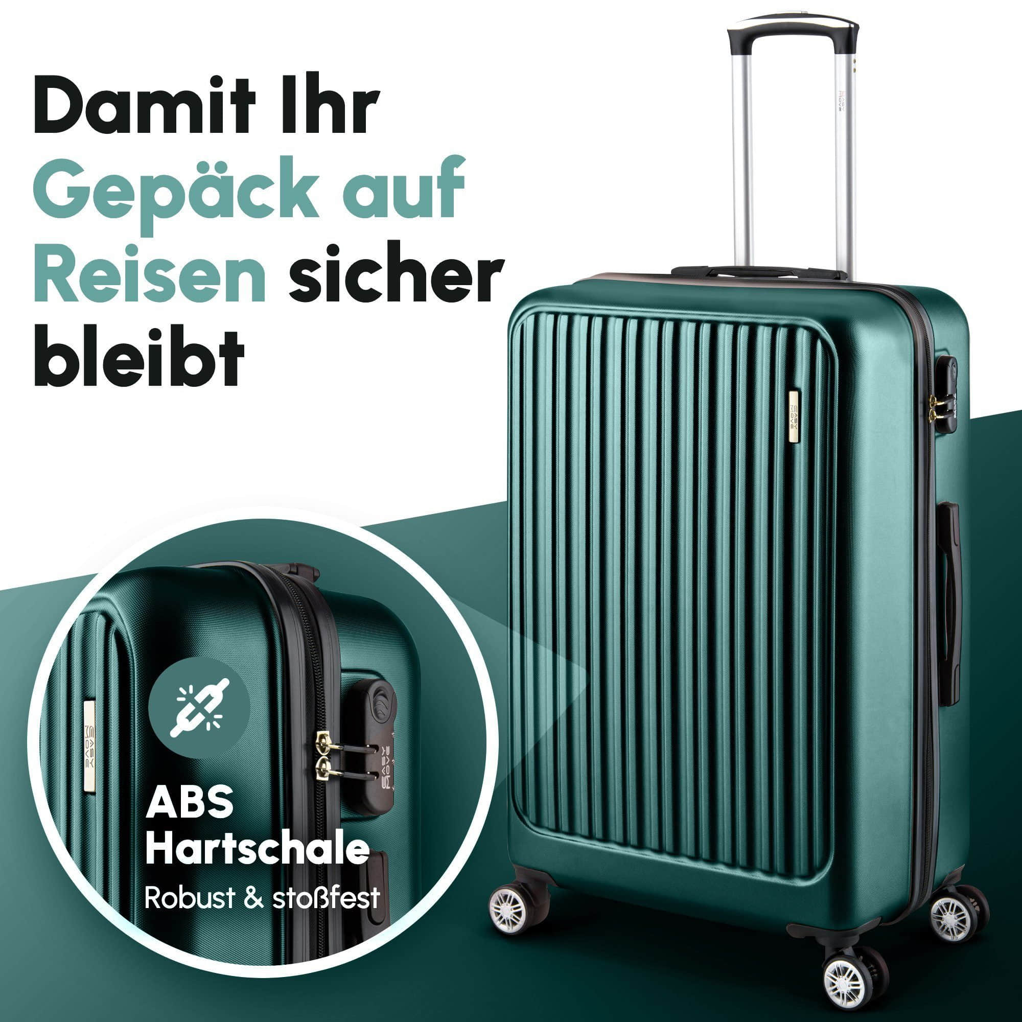 Easy Move ACE 026 Hartschalen-Trolley - Robuster Reisekoffer aus ABS Dark Green Easy Move Koffer & Reisegepäck
