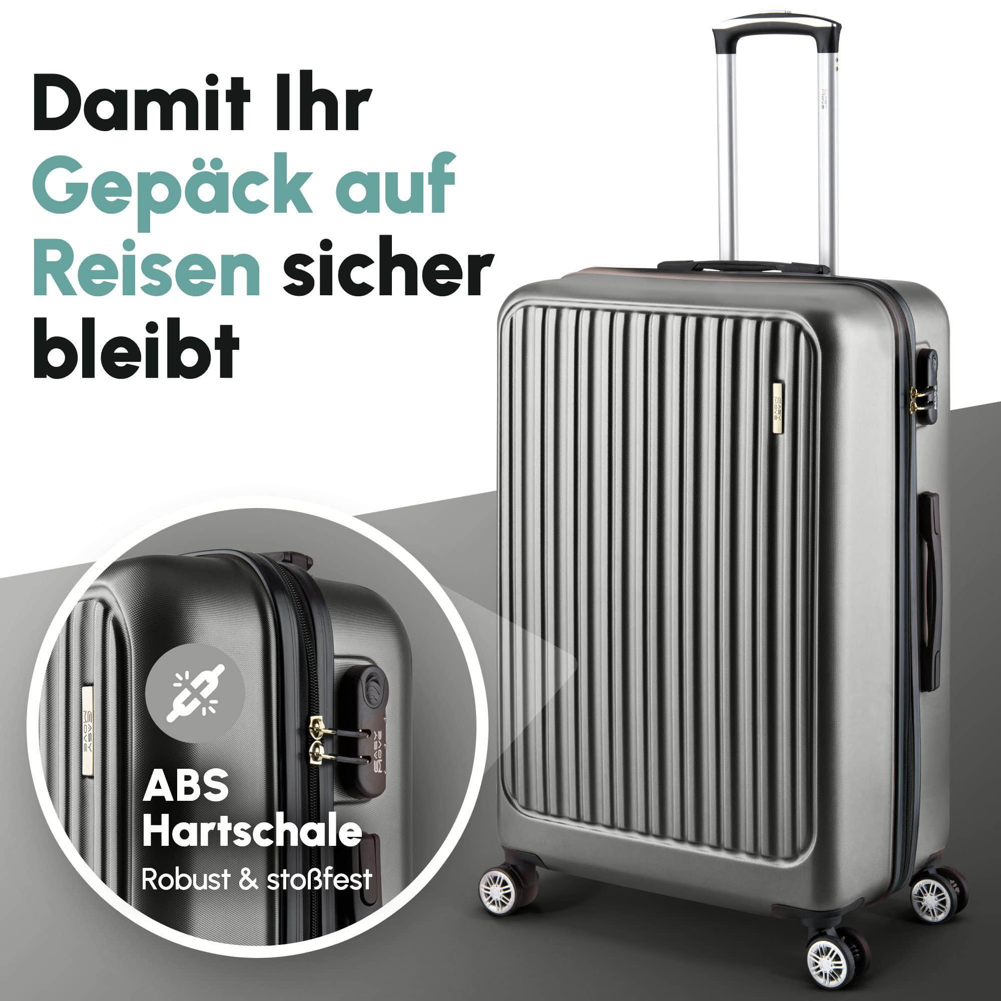 Easy Move Easy Move ACE 026 Hartschalen-Trolley - Robuster Reisekoffer aus ABS Dark Grey Koffer & Reisegepäck
