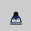 Mädchenmode Eisbu00E4r Eisbär Rico Kids Bobble Hat - Penguin Design blaumele-w