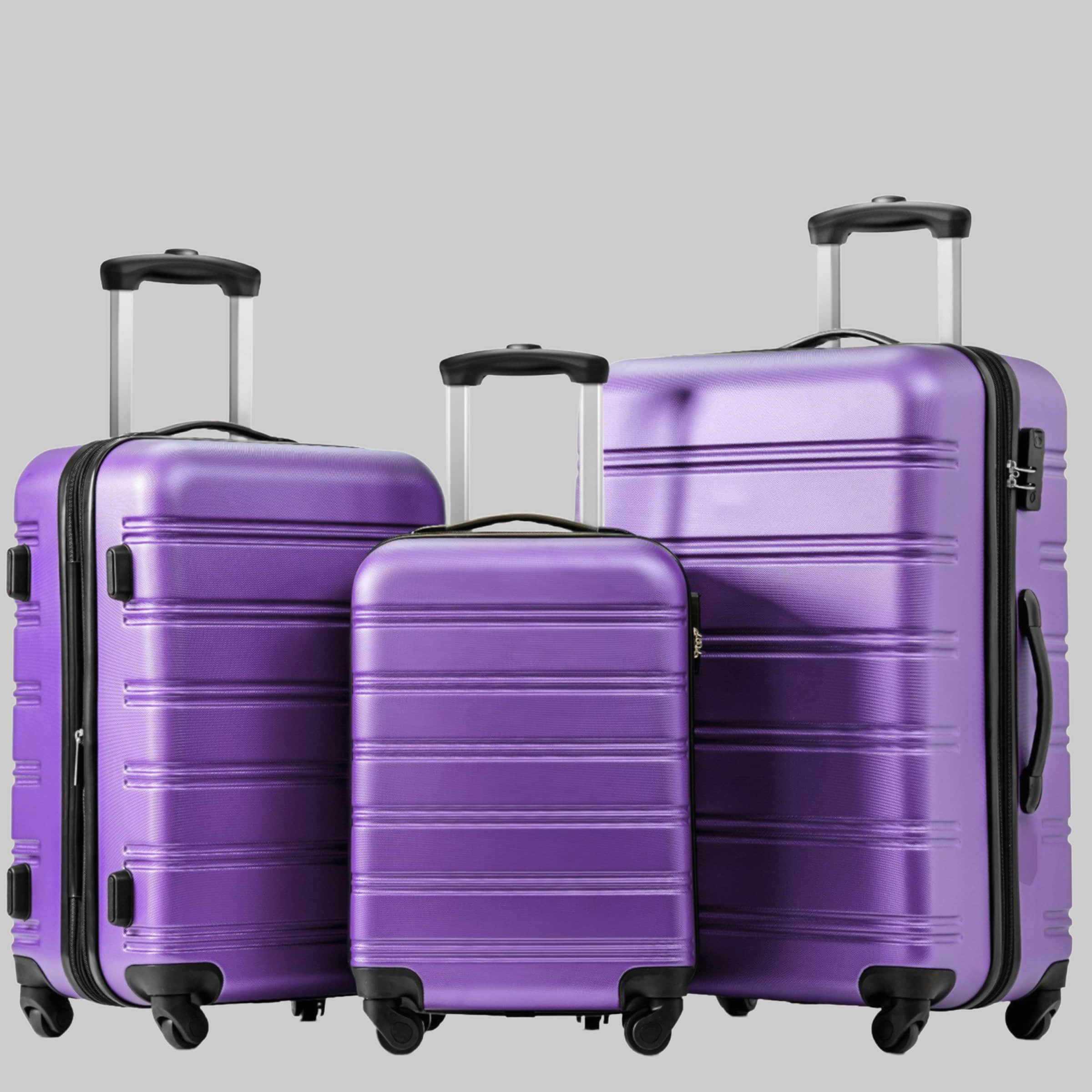 Flieks Koffer & Reisegepäck **Flieks** 3-Piece Hard Shell Trolley Set - Premium Luggage Lila