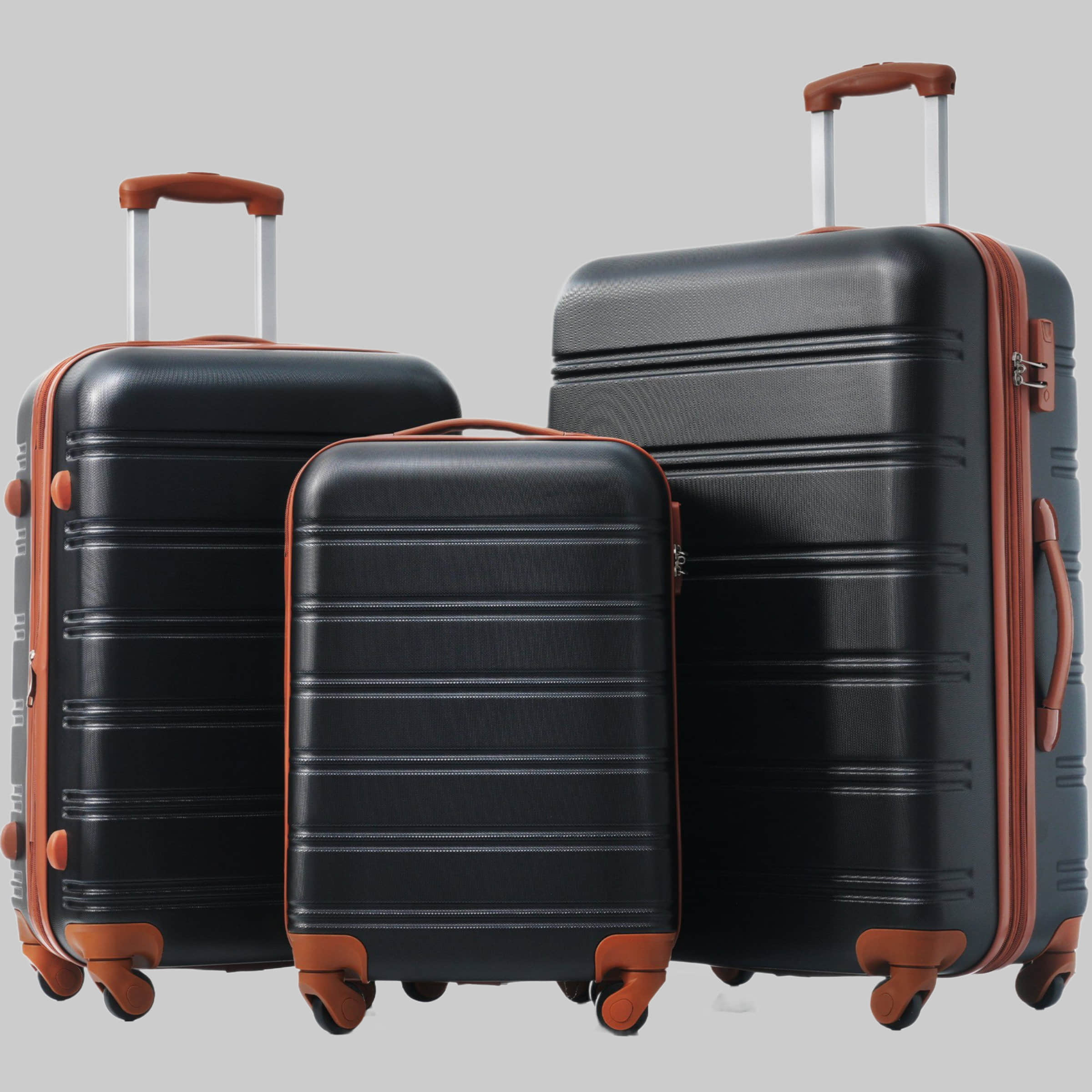 Koffer & Reisegepäck Flieks **Flieks** 3-Piece Hard Shell Trolley Set - Premium Luggage Schwarz-Br