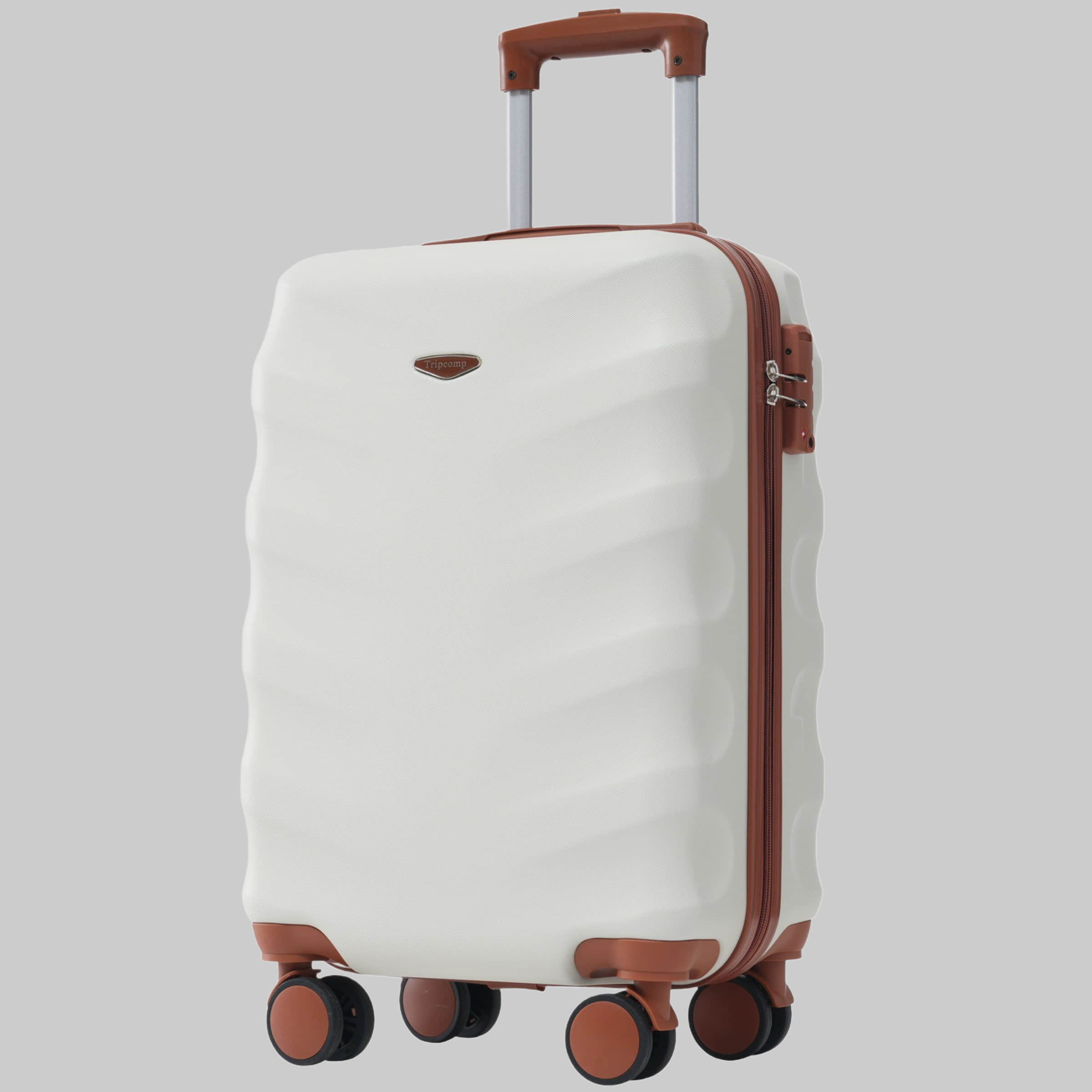 Koffer & Reisegepäck Flieks Flieks Hard Shell Spinner Suitcase - Travel Trolleys & Hand Luggage Cremefarbe
