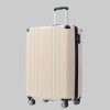 Flieks Hard Shell Trolley: 4-Wheel Carry-On Luggage & Travel Suitcase Creme Flieks Koffer & Reisegepäck