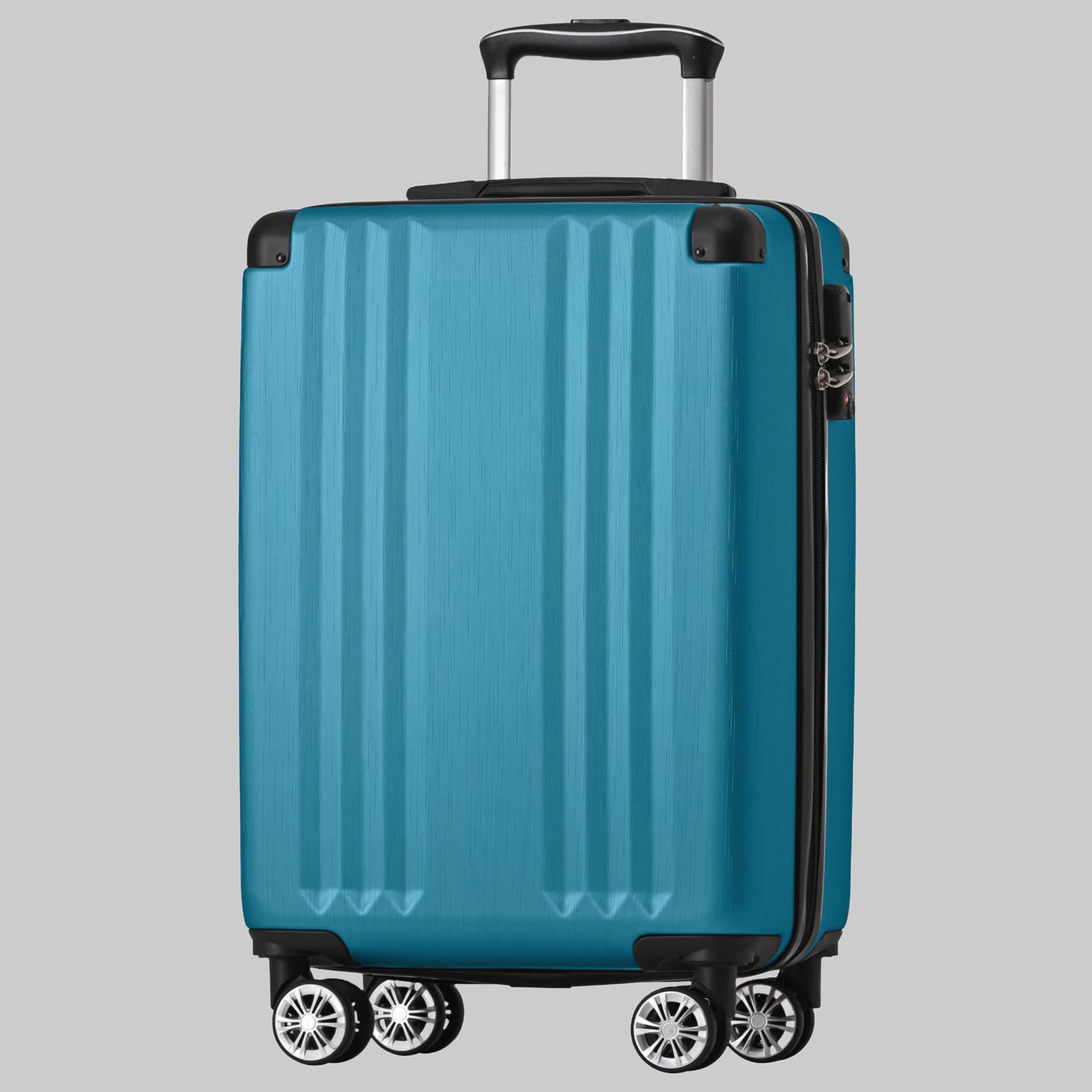 Koffer & Reisegepäck Flieks Flieks Hard Shell Trolley: 4-Wheel Carry-On Luggage & Travel Suitcase Grün