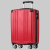 Flieks Hard Shell Trolley: 4-Wheel Carry-On Luggage & Travel Suitcase Rot Flieks Koffer & Reisegepäck