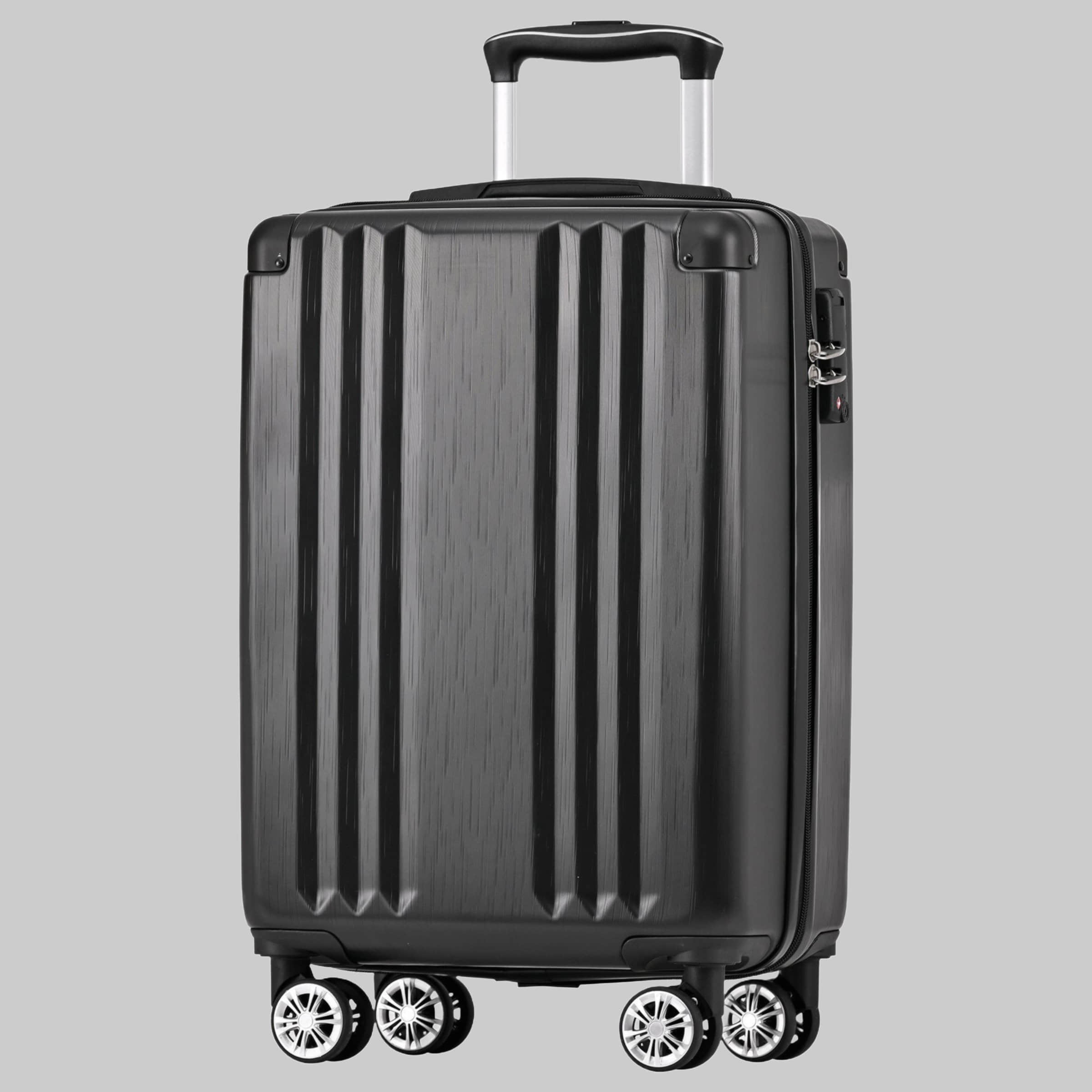 Flieks Hard Shell Trolley: 4-Wheel Carry-On Luggage & Travel Suitcase Schwarz Flieks Koffer & Reisegepäck