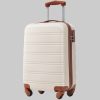 Flieks Koffer & Reisegepäck Flieks Hard Shell Trolley Suitcase - Travel Luggage with Twin Wheels Cremeweiß-