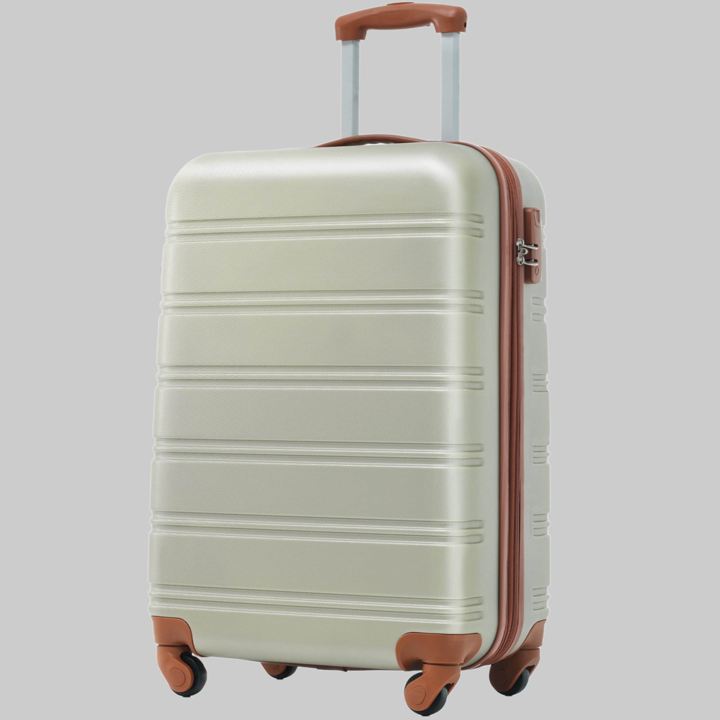 Koffer & Reisegepäck Flieks Flieks Hard Shell Trolley Suitcase - Travel Luggage with Twin Wheels Grün-Braun