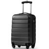 Flieks Hard Shell Trolley Suitcase - Travel Luggage with Twin Wheels Schwarz Flieks Koffer & Reisegepäck