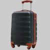 Flieks Hard Shell Trolley Suitcase - Travel Luggage with Twin Wheels Schwarz-Br Koffer & Reisegepäck Flieks