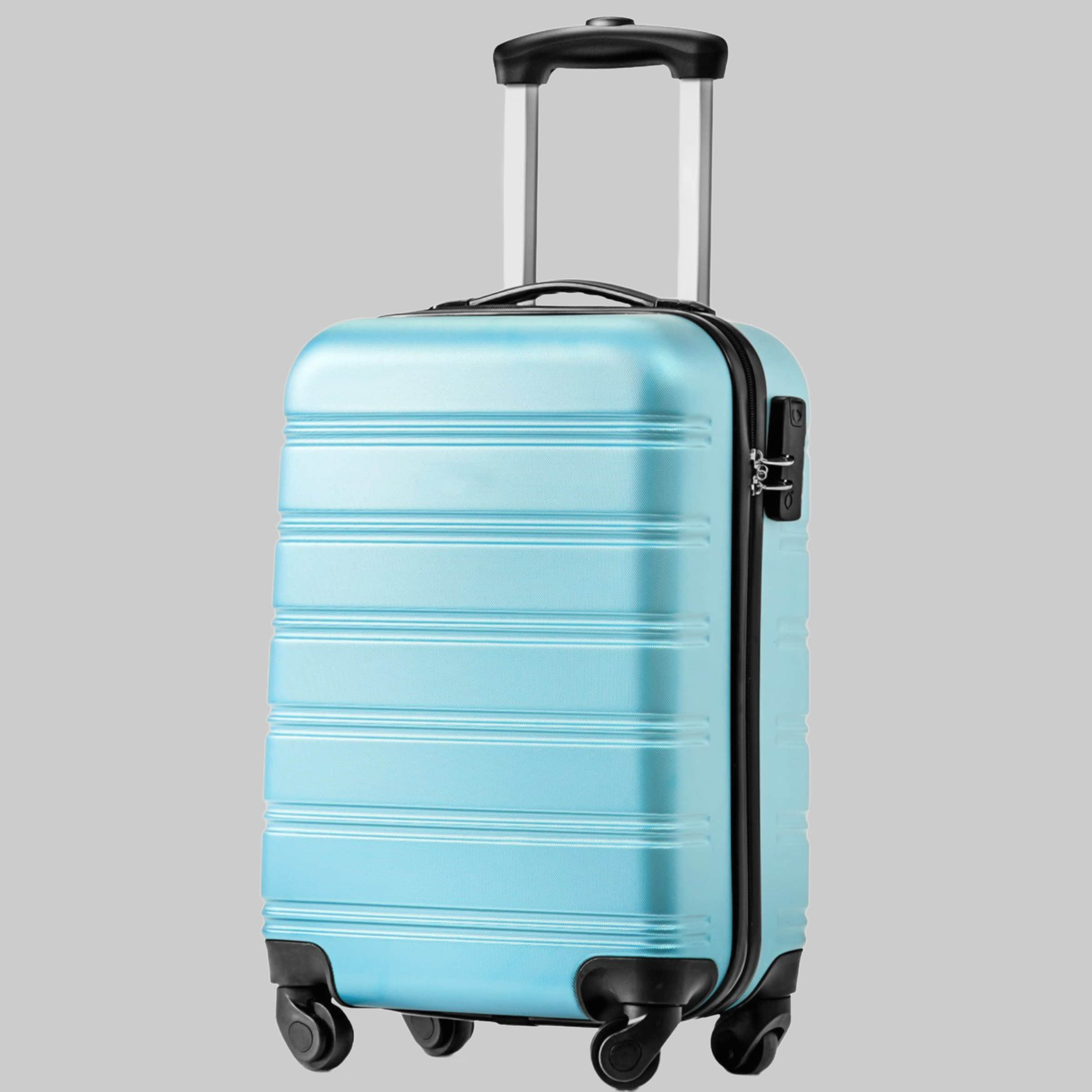 Flieks Hard Shell Trolley Suitcase - Travel Luggage with Twin Wheels Hellblau Flieks Koffer & Reisegepäck