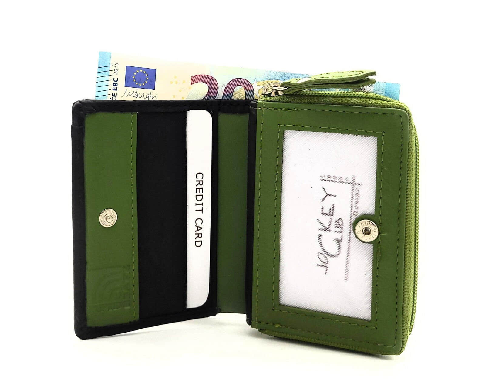 JOCKEY CLUB Mini Leather Wallet with RFID Protection Grün Mädchenmode JOCKEY CLUB