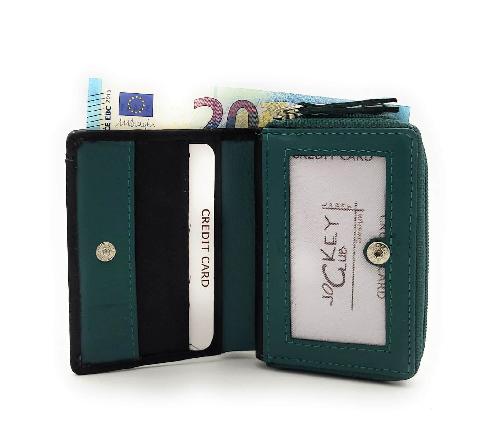 JOCKEY CLUB Mädchenmode JOCKEY CLUB Mini Leather Wallet with RFID Protection Petrol