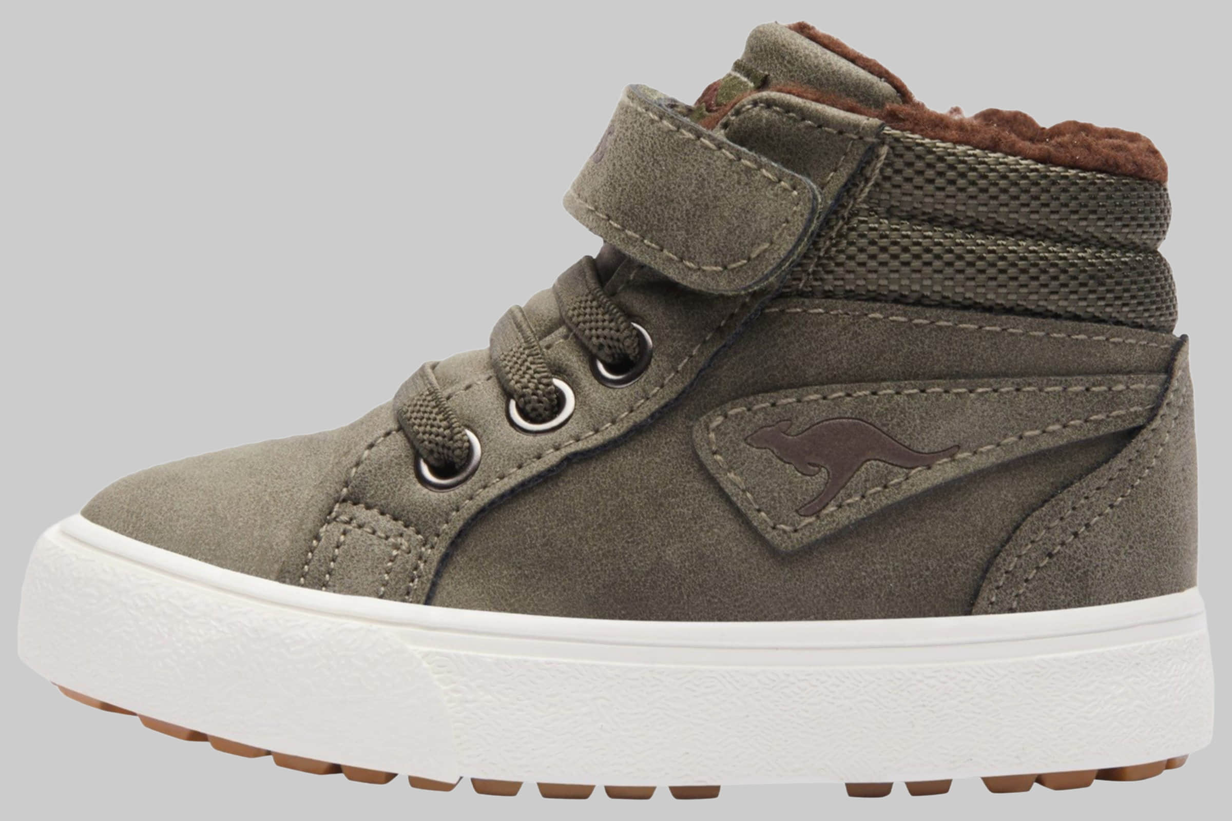 KangaROOS Mädchenmode KangaROOS Kavu III Kids' Fleece-Lined Sneaker olive/coffee