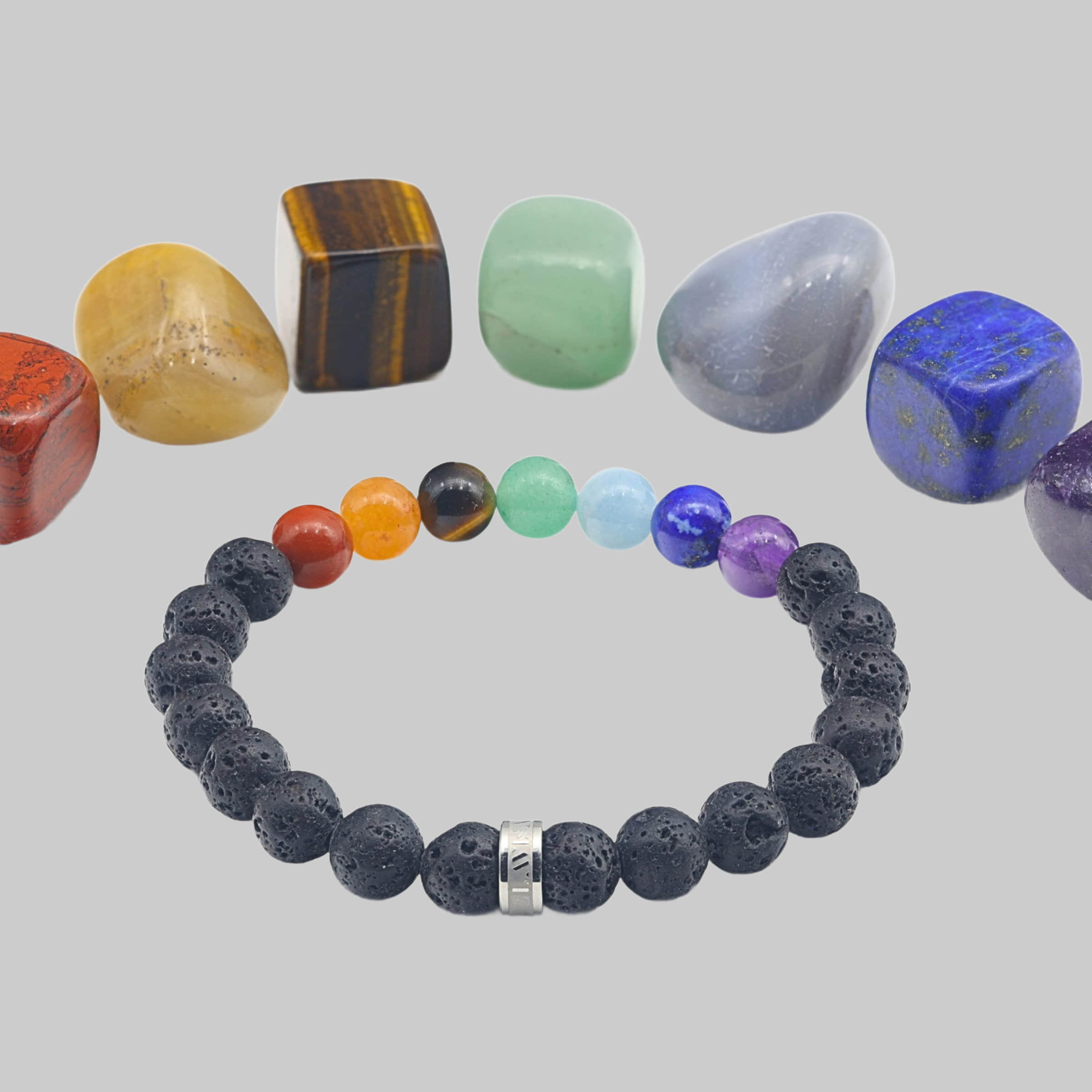 LAVISA myToys LAVISA Gemstone Bracelet | Natural Stone Beads | Healing Crystals | Uni 7 Chakra