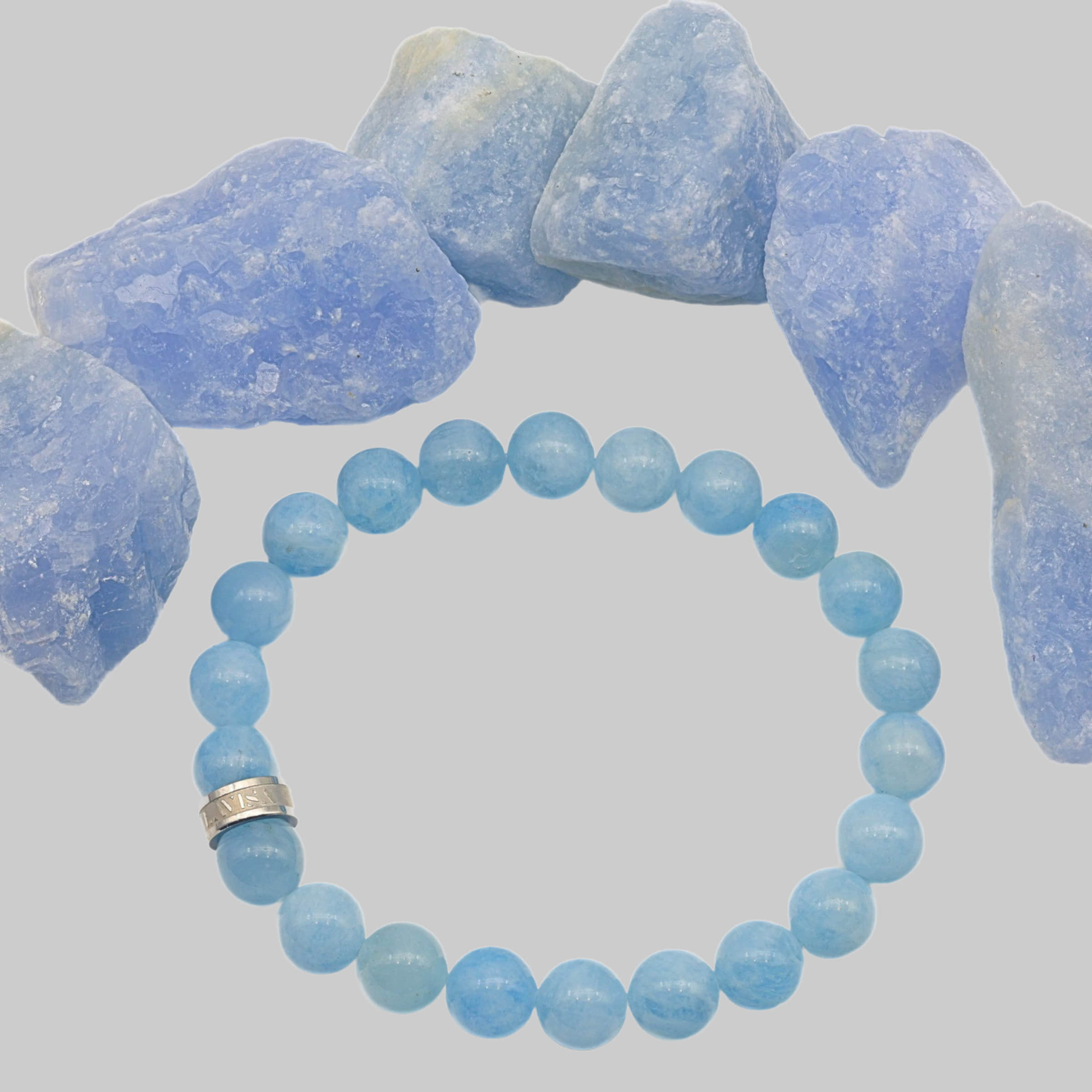myToys LAVISA LAVISA Gemstone Bracelet | Natural Stone Beads | Healing Crystals | Uni Aquamarin
