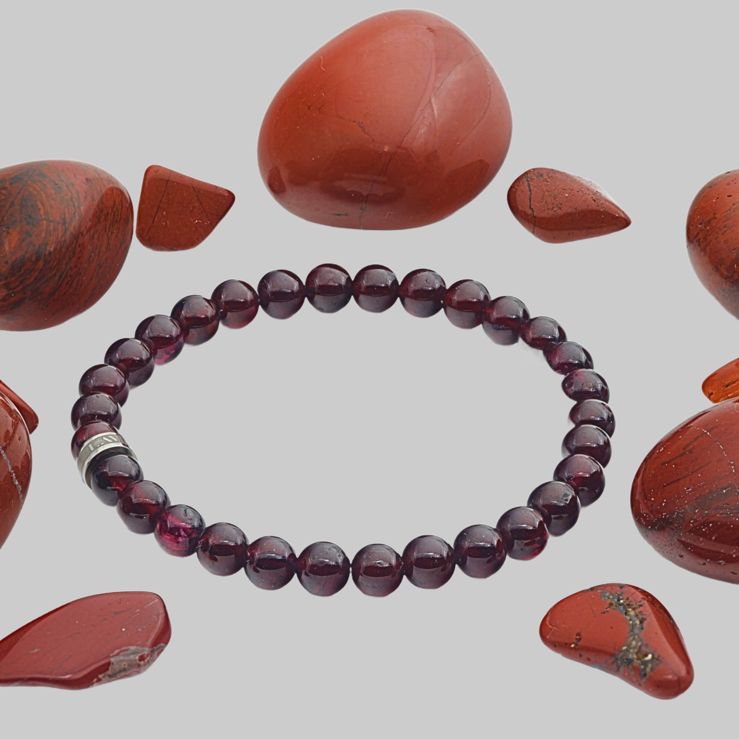LAVISA Gemstone Bracelet | Natural Stone Beads | Healing Crystals | Uni Granat myToys LAVISA
