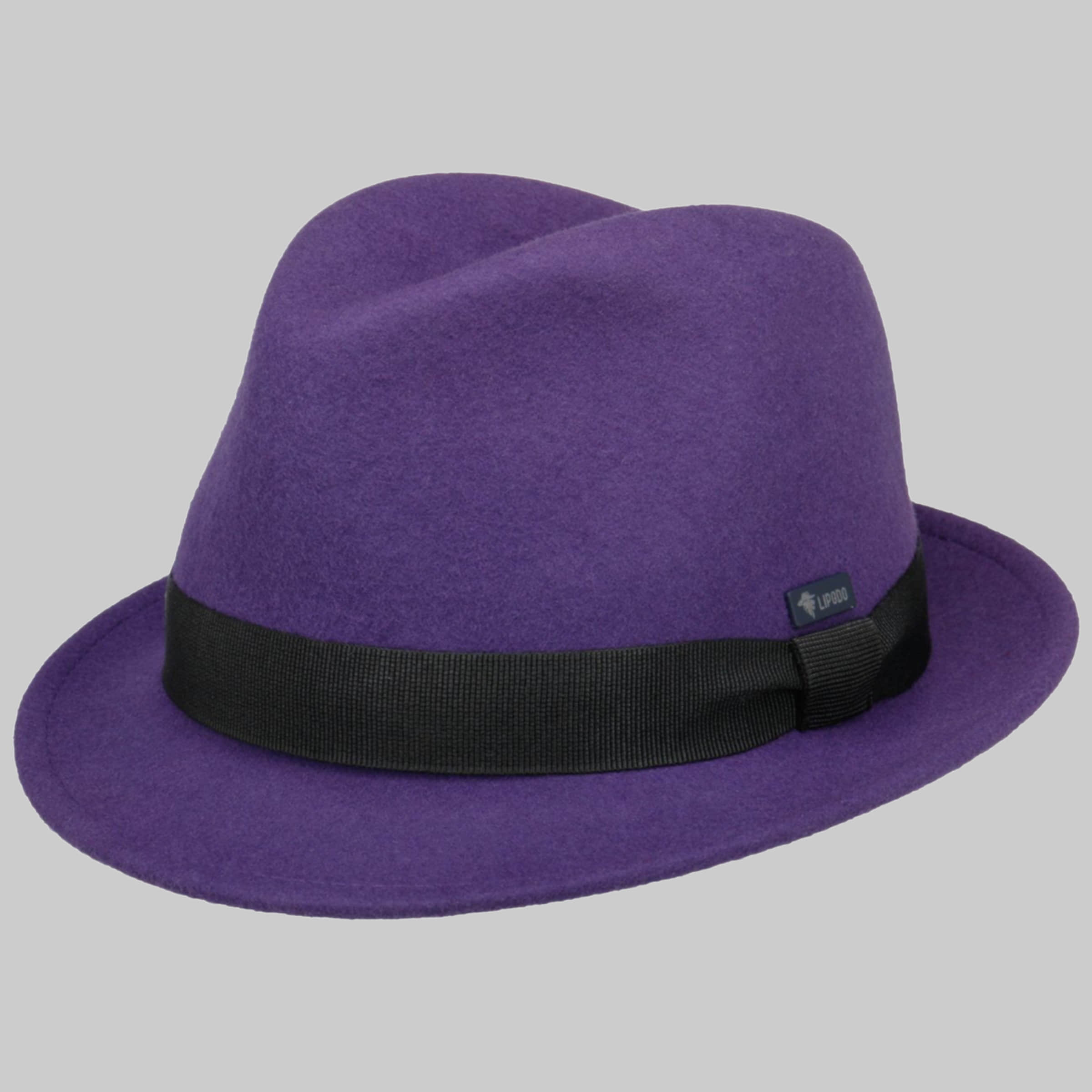 Mädchenmode Lipodo Lipodo Children's Wool Felt Trilby Hat - Italian Style & Quality lila