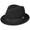 Mädchenmode Lipodo Lipodo Children's Wool Felt Trilby Hat - Italian Style & Quality schwarz-sc