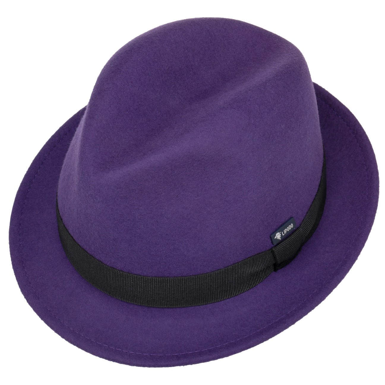 Mädchenmode Lipodo Lipodo Children's Wool Felt Trilby Hat - Italian Style & Quality lila