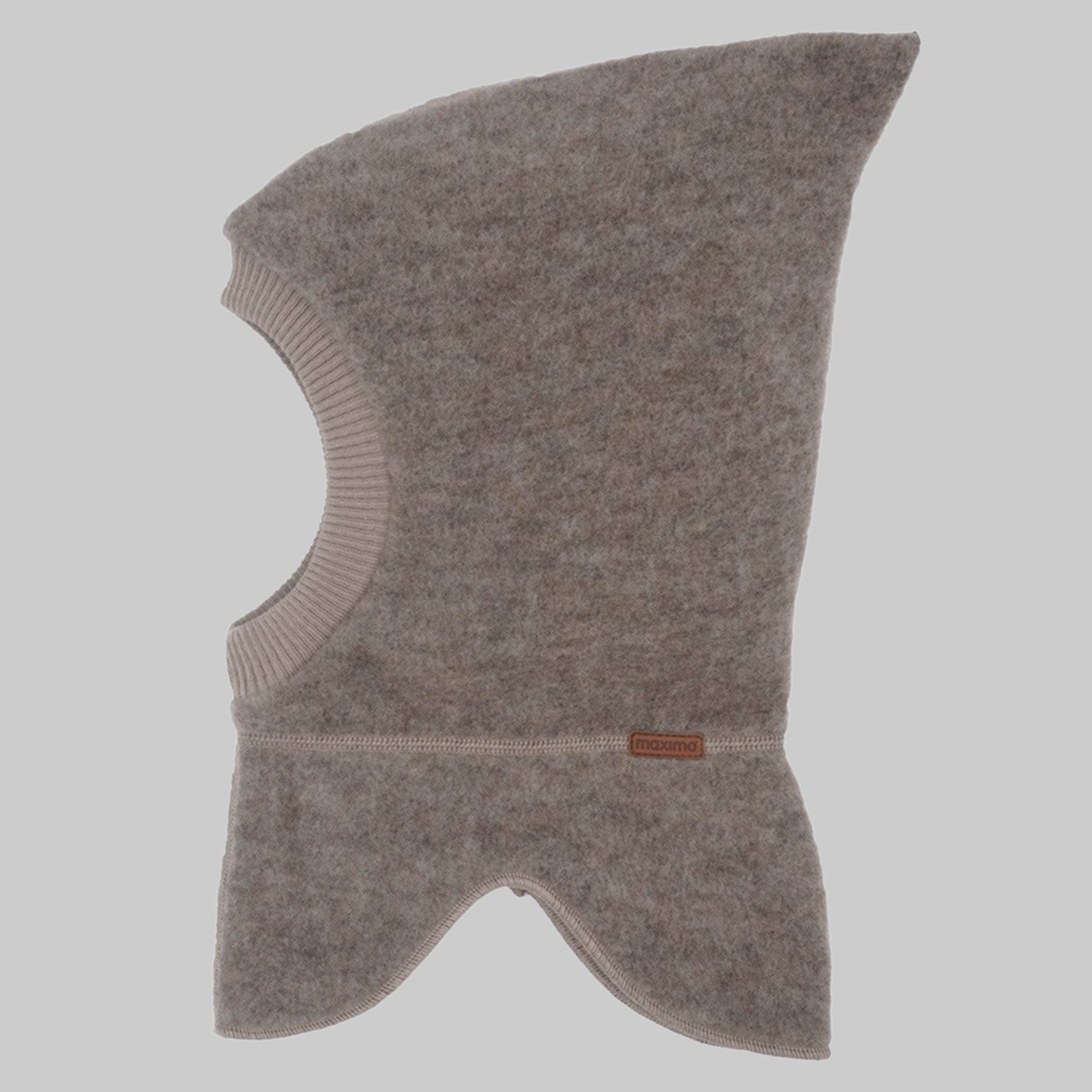 MAXIMO GOTS MINI Slip-On Hat, Zip Wool Fleece kbT, Organic Jersey kbA braunmeliert MAXIMO Mädchenmode